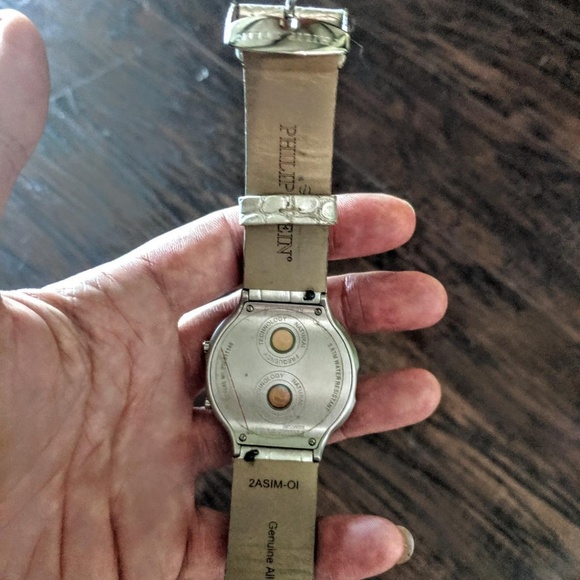 PHILIP STEIN STAINLESS STEEL WATCH WITH DIAMONDS